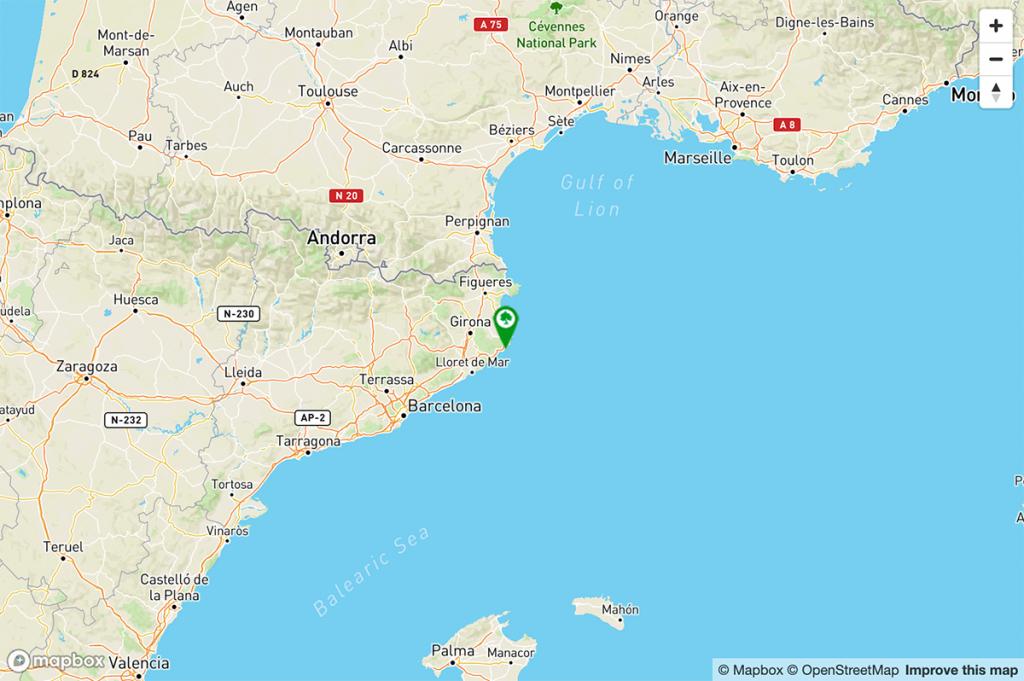 Mapa Parador de Aiguablava