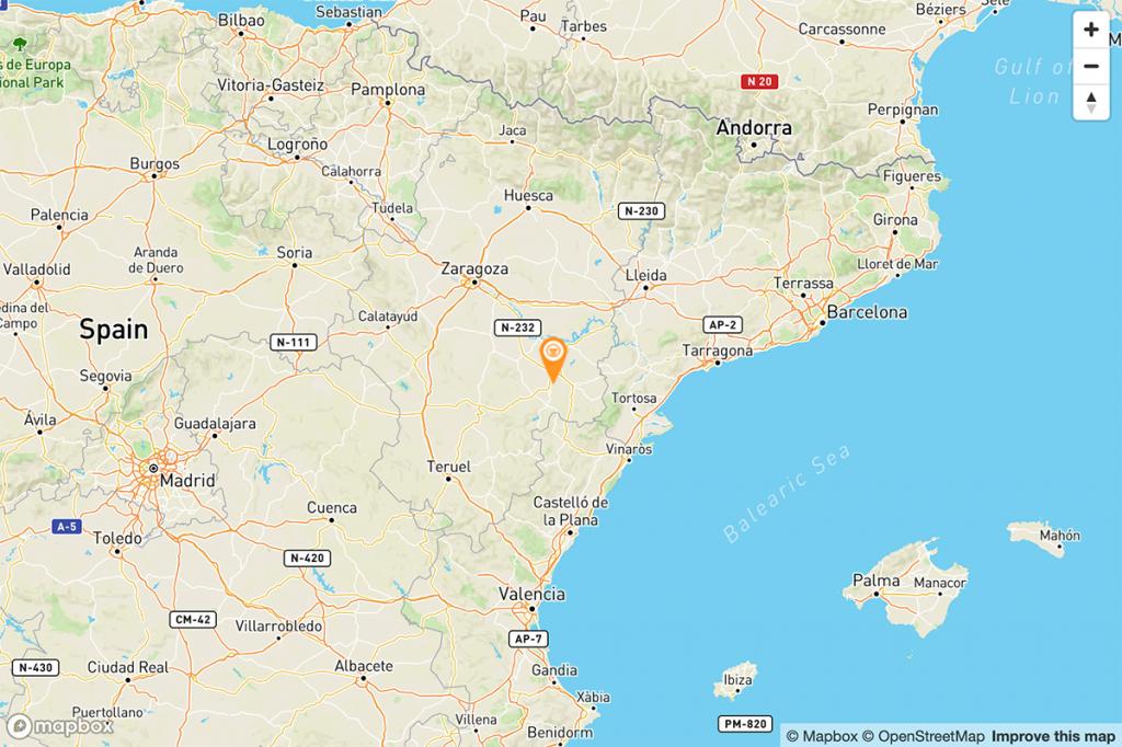 Mapa Parador de Alcañiz