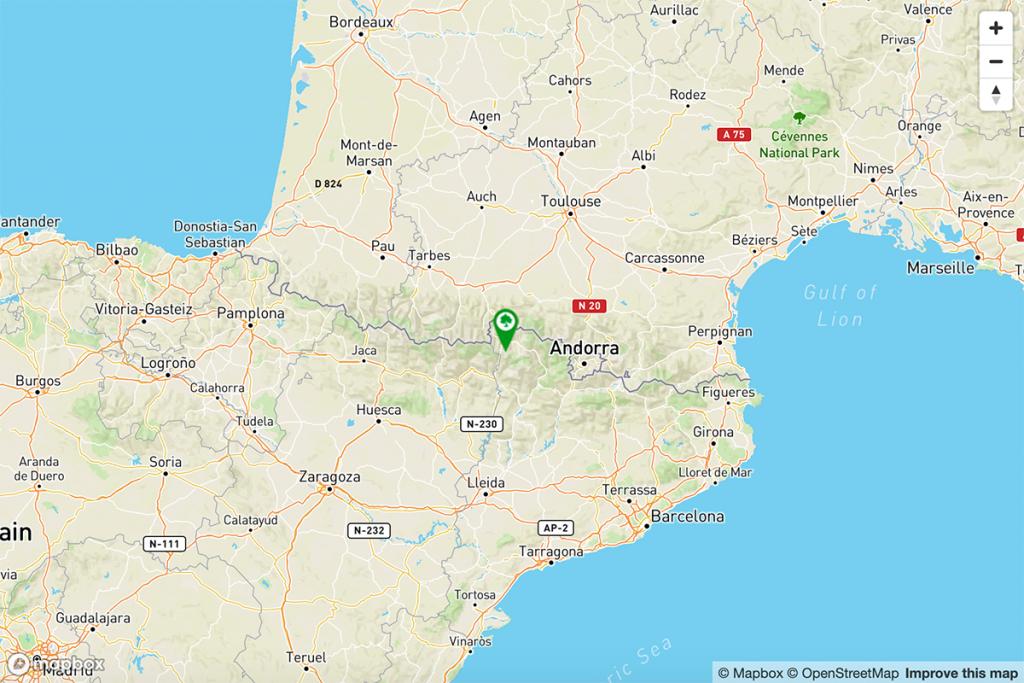 Mapa Parador de Arties