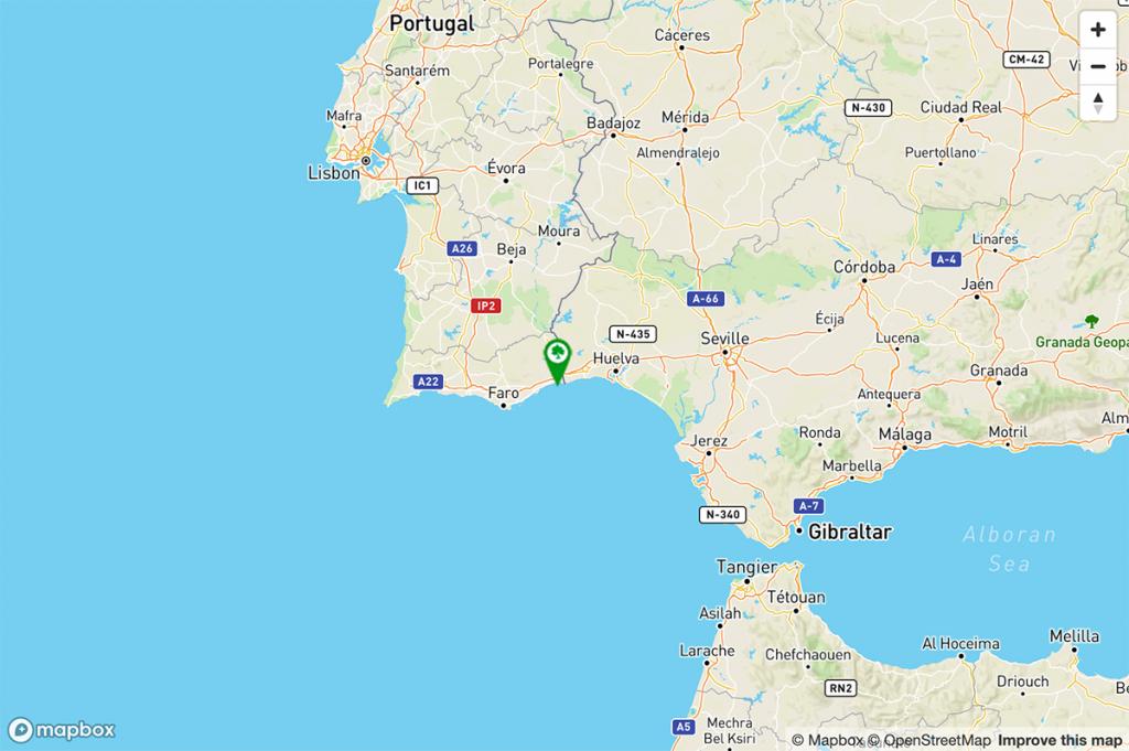 Mapa Parador de Ayamonte