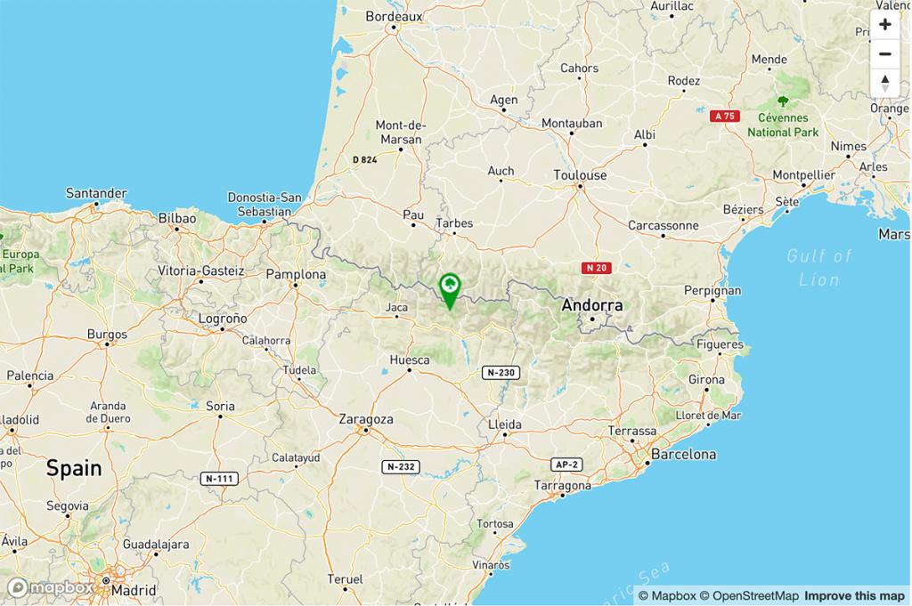 Mapa Parador de Bielsa