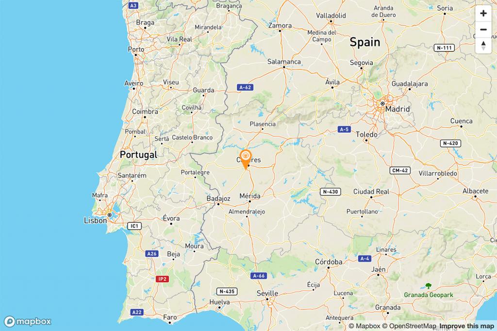 Mapa Parador de Cáceres