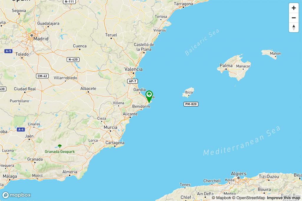 Mapa Parador de Jávea